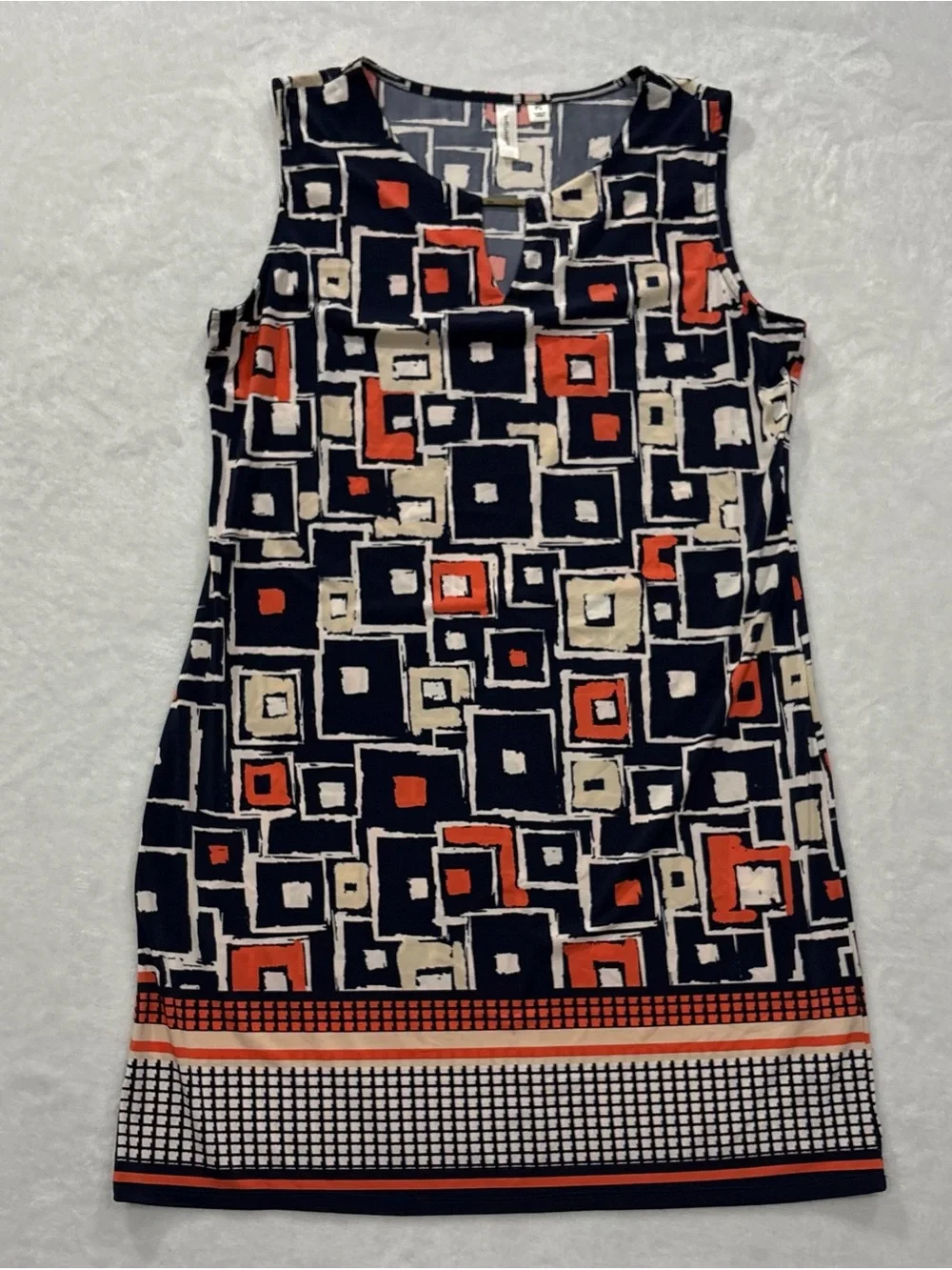 Tacera Geometric Print Sleeveless Dress Women’s Petite Size PL - Picture 1 of 4